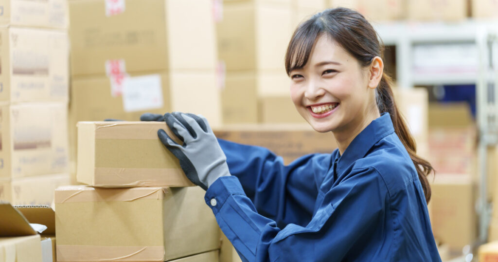 A woman turns around with a smile